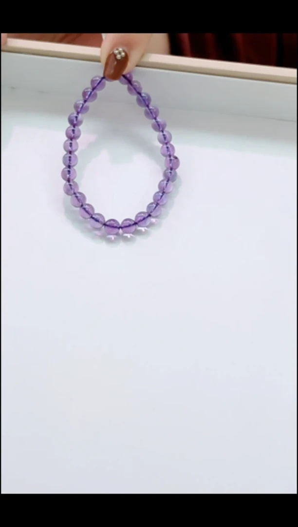 【闪购商品】水晶手串未镶嵌天然紫水晶手串编号z10307