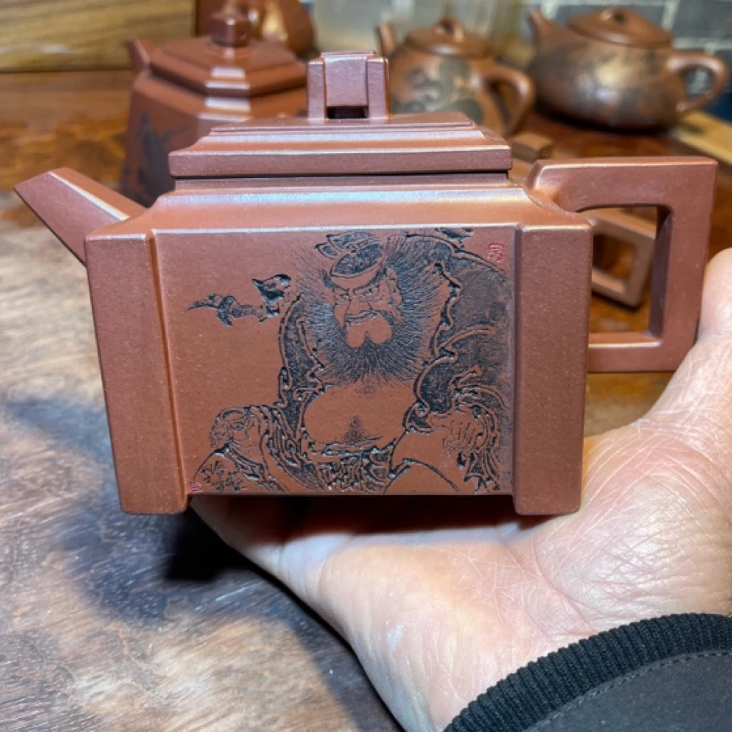 .四方鼎，全手工制，原矿红皮龙550cc