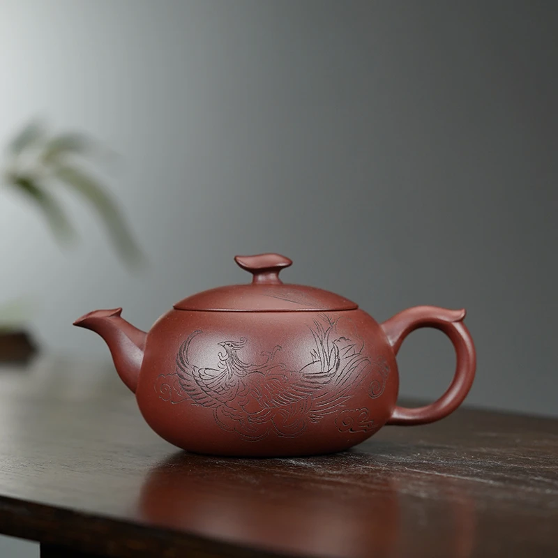 KT243李进开龙血砂凤鸣九霄紫砂壶