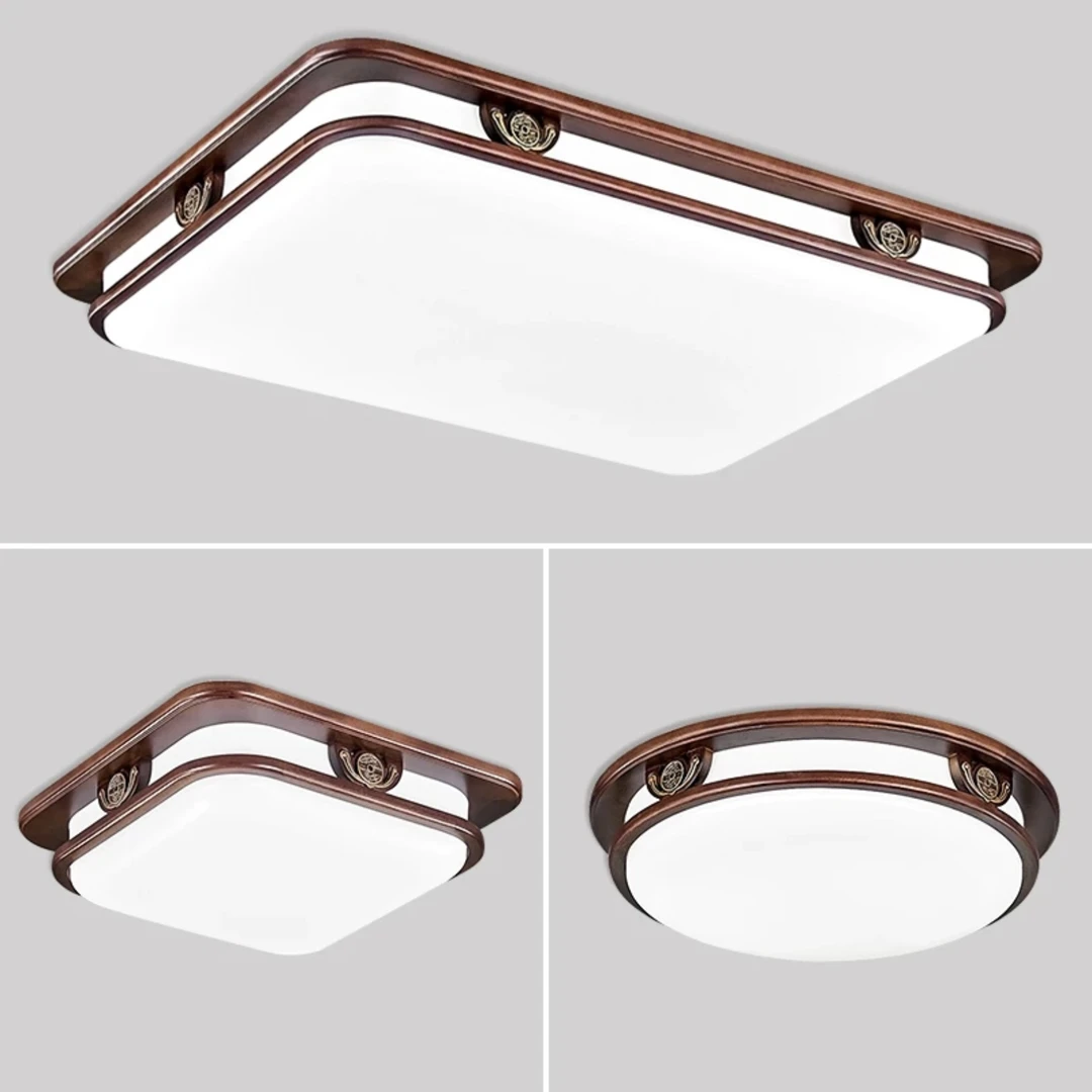 2023简约新中式黑胡桃木色实木灯 客厅灯卧室灯餐厅家用led灯