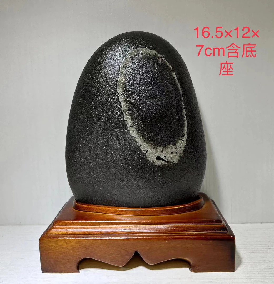 家居摆件天然奇石长江石石头鹅卵石含底座全部湿拍