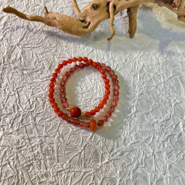 【狒狒】上岸 | 南红双圈手链 保山樱桃红 多样性发货