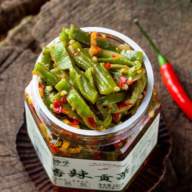 香辣贡菜下饭菜超脆嫩凉拌贡菜开胃即食香辣零食农家口味剁椒贡菜