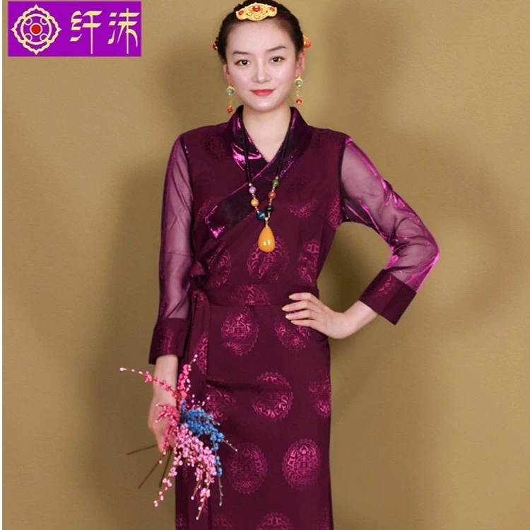 新款夏季藏装女西藏服民族风藏服纱袖博拉萨藏袍女藏族服锅庄裙