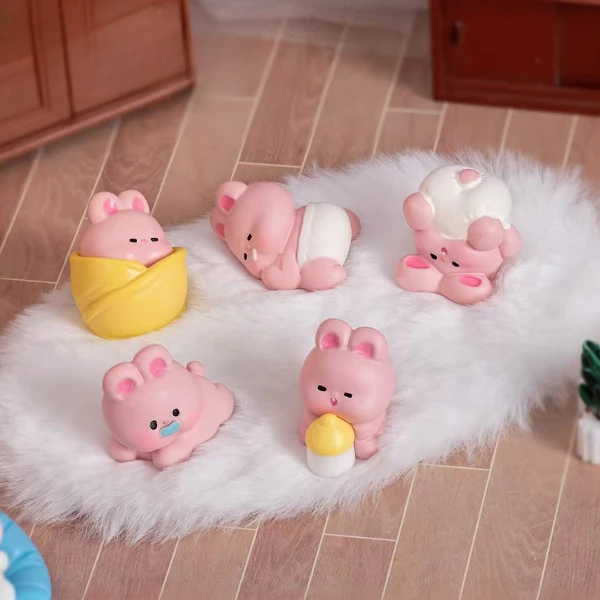 微景观摆件卡通可爱粉红兔宝公仔diy装饰品配件桌面汽车小摆件