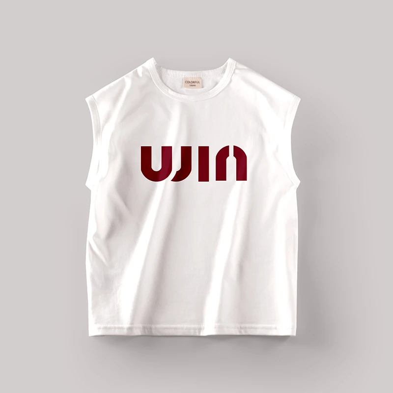 班比纳童装2025夏季新款男童背心夏装纯棉中大童男孩半袖体恤坎肩