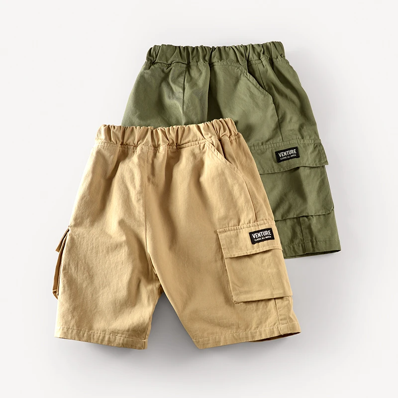 童装2025夏装新款男童裤子纯棉工装裤五分裤中裤中大童儿童休闲裤