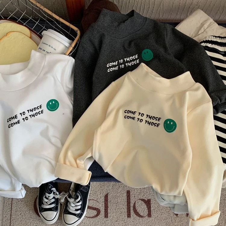 巨柔软舒肤绒儿童长袖打底衫内搭秋冬韩版宝宝百搭半高领上衣冬季