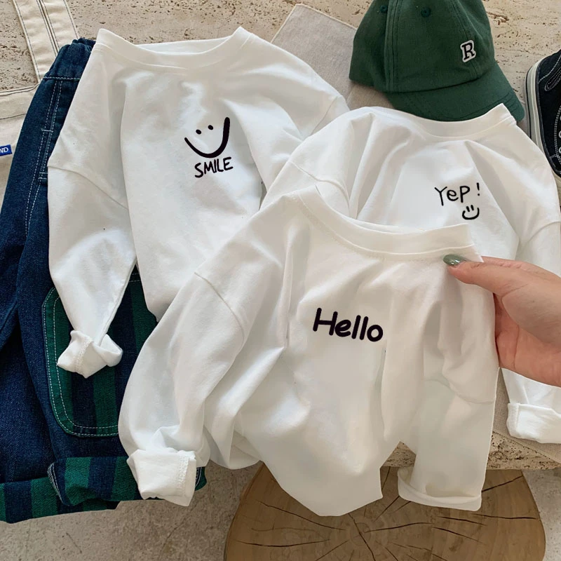 儿童长袖T恤男女童春秋新款韩版休闲百搭男童女童打底衫上衣童装