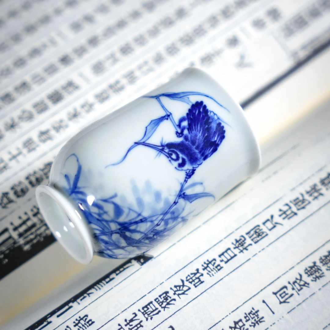 易樂青花单翠玉兰杯