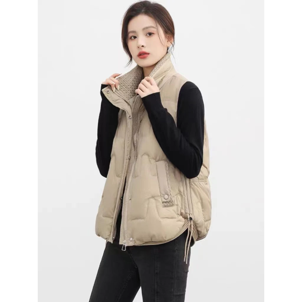 羽绒马甲女短款2023年白鸭绒羽绒服秋冬新款妈妈百搭显瘦无袖外套