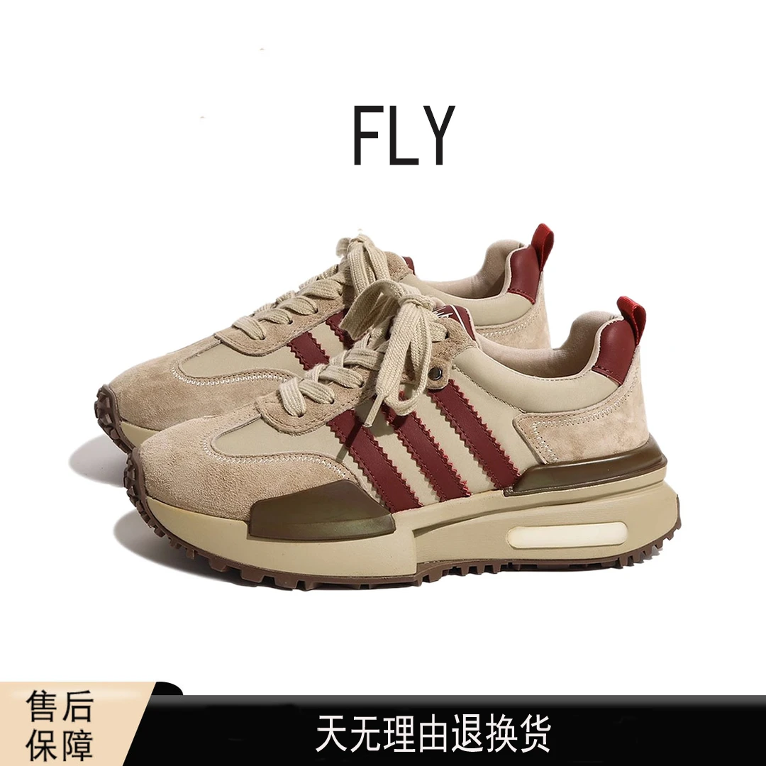 丫丫女鞋2024春新款网红阿甘鞋女潮流脚小运动板鞋厚底休闲老爹鞋