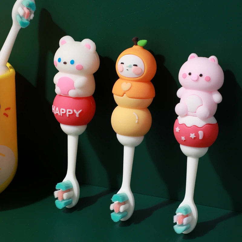 儿童牙刷2-7岁专用软毛清洁护齿宝宝婴儿婴幼儿乳牙防滑硅胶手柄