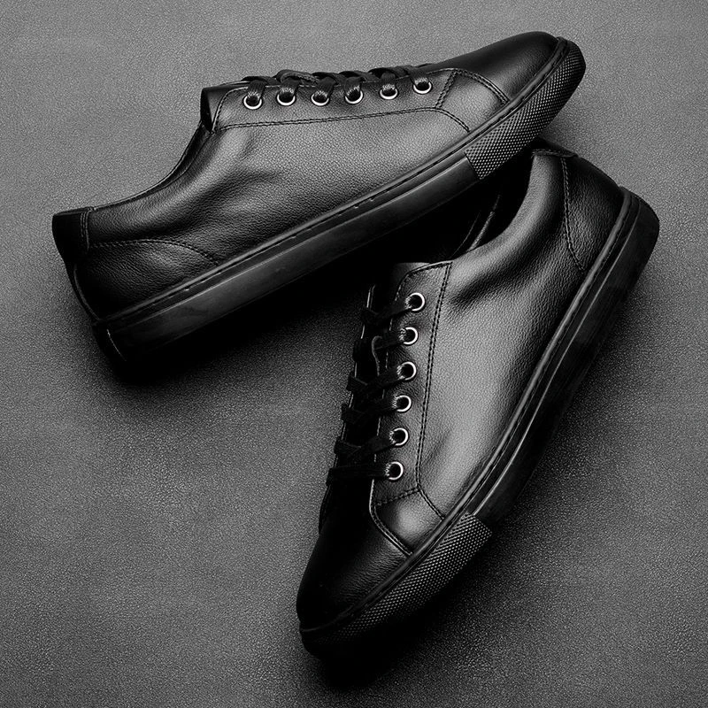 2024男鞋男士百搭透气黑色防水(2)