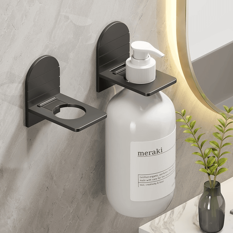 陶市 按压家用壁挂式挂瓶卫生间洗发水无痕太空铝洗手液挂壁器