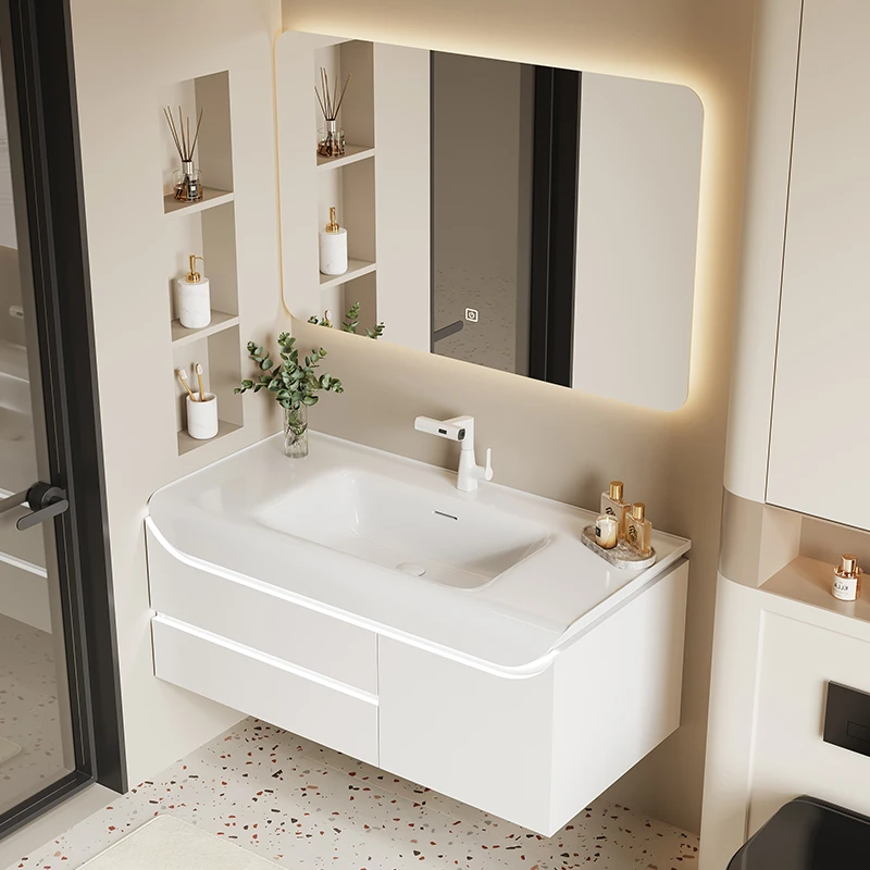 泽钊多层实木卫生间肤感一体盆浴室柜组合洗漱台洗脸洗手池