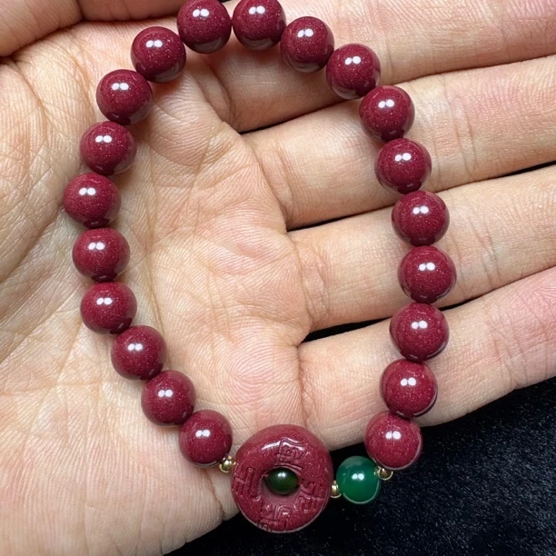 含辰砂工艺品紫金砂卡8mm高含砂量手串