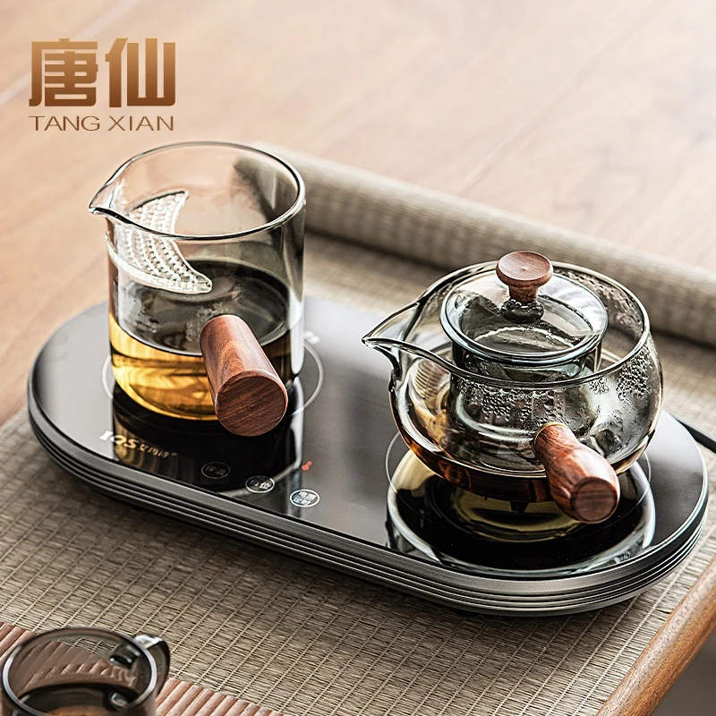 唐仙煮茶电陶炉家用办公双炉养生壶玻璃电热烧水壶泡茶炉耐热简约