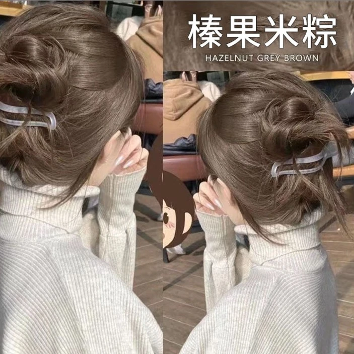 榛果灰棕色染发剂膏2023流行色染发男女士自己在家深染发产品