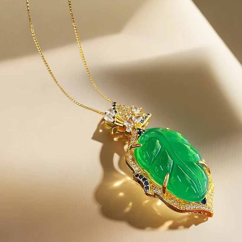 轻奢  精美雕刻 家大叶大 玉石树叶送礼套装-LJW-2D