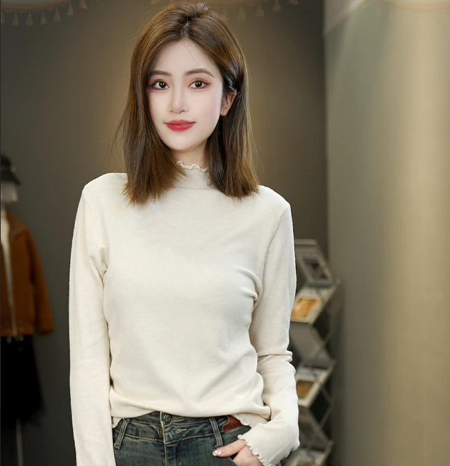 202春季新款时尚气质毛衣冬季舒适百搭修身显瘦毛衣针织衫打底衫