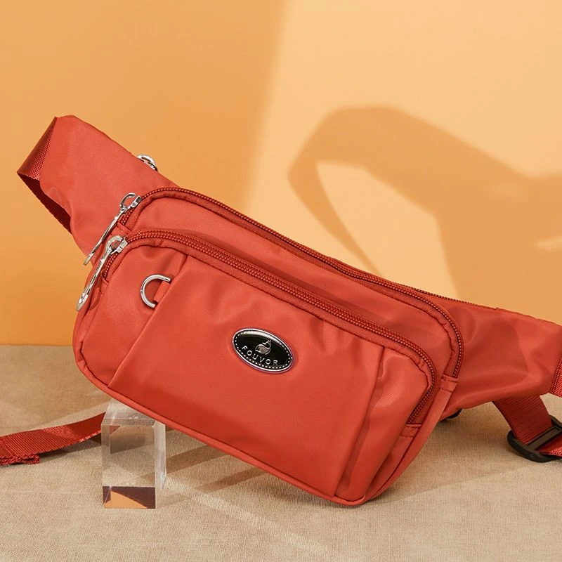 手机腰包女背包新款休闲胸包牛津布多层斜挎包女士运动帆布小包包