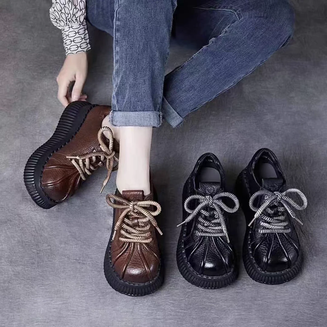 [5CM]冬款加绒深口皮鞋2025年春秋小个子乐福厚底松糕女鞋皮鞋