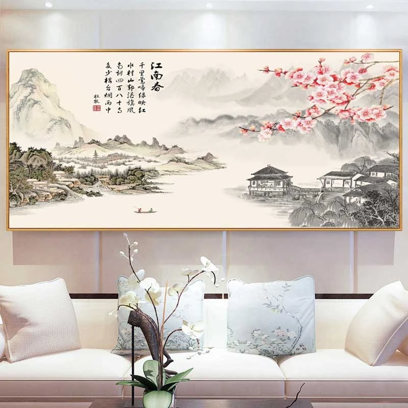 【彩丽绮】江南春十字绣工厂直发优惠推荐热销新款经典风景客厅