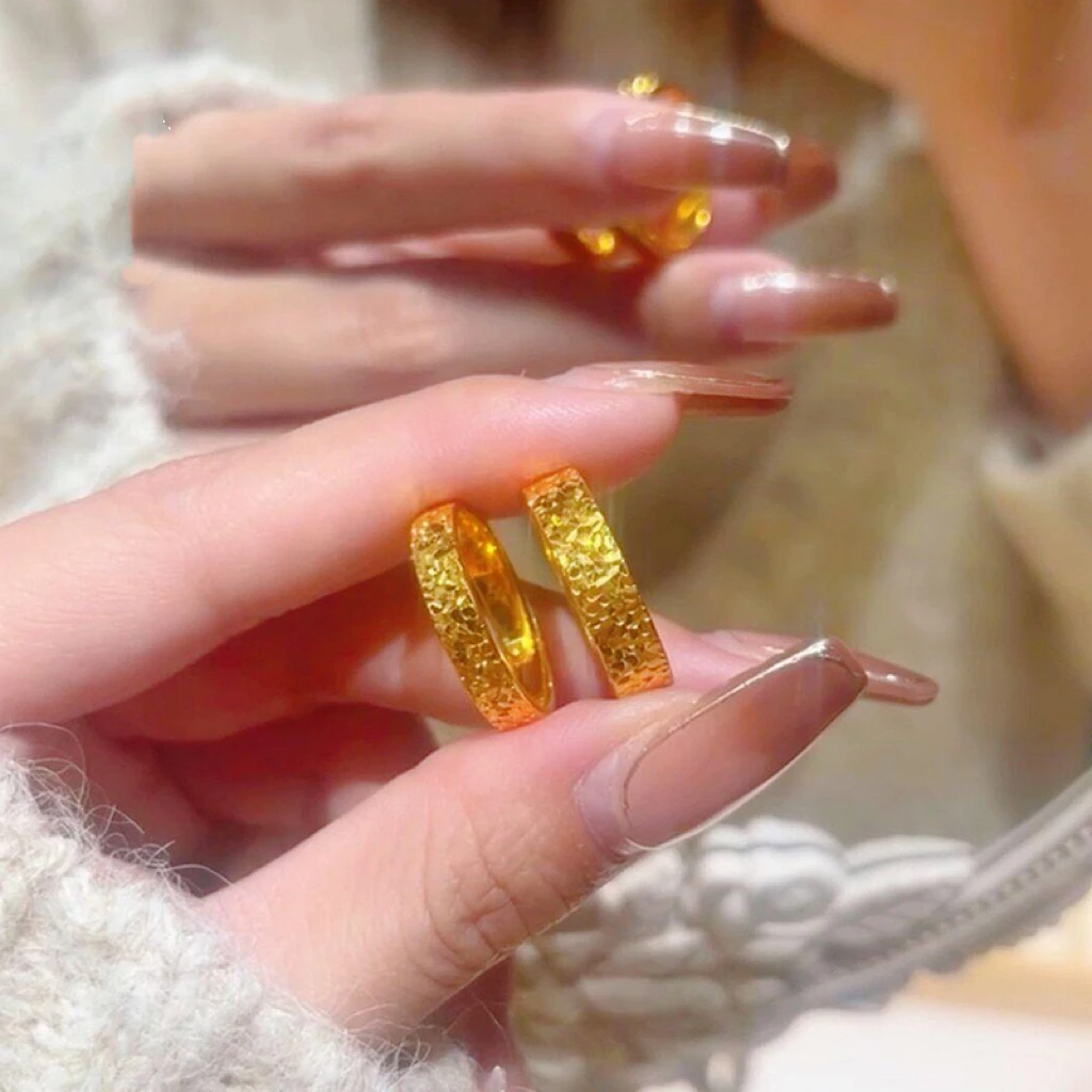 铜合金戒指 新款金色碎碎冰戒指情侣对戒男女新款爆闪满天星