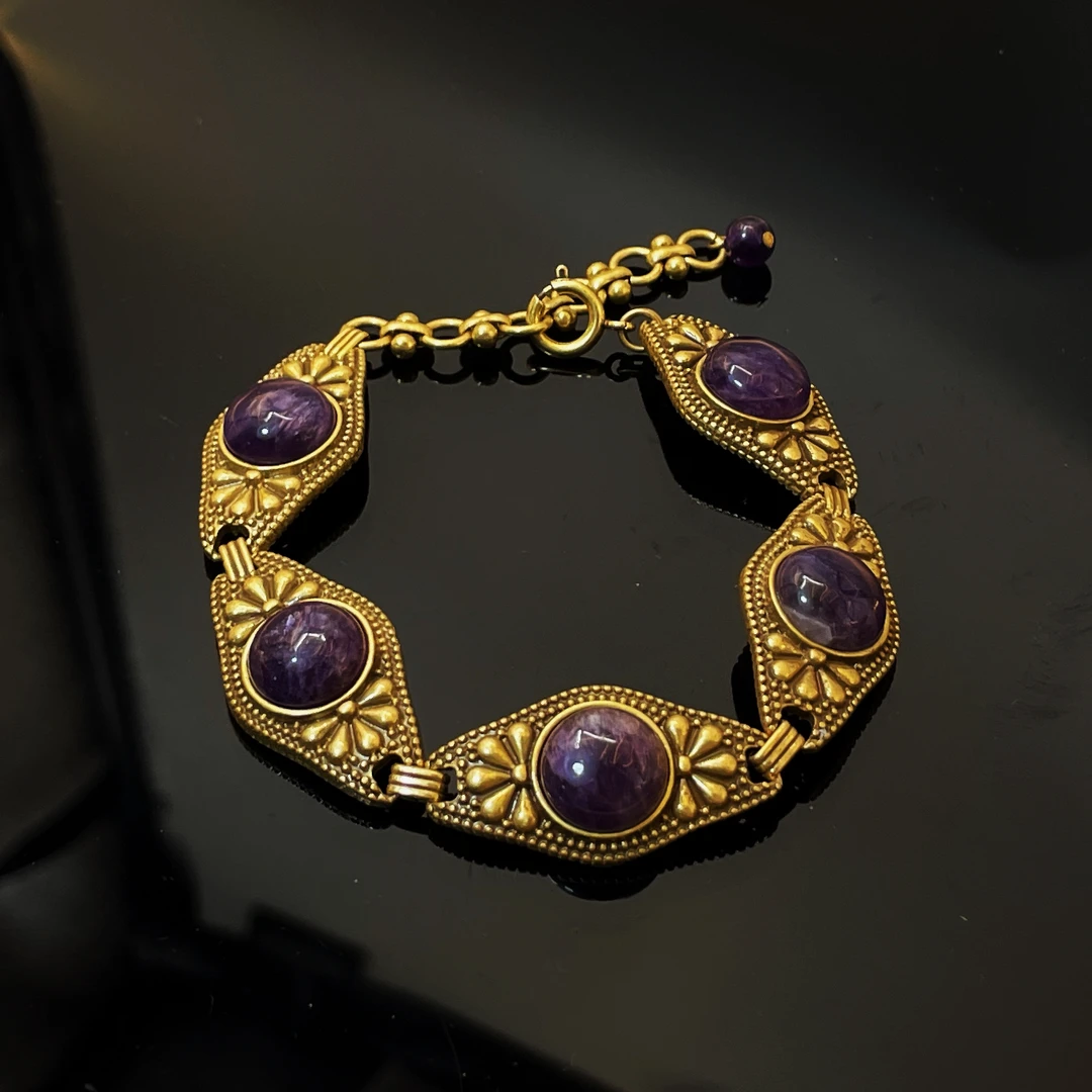 铜合金手链 Z082欧美古典经典复古手工气质轻奢高级感手链宫廷风