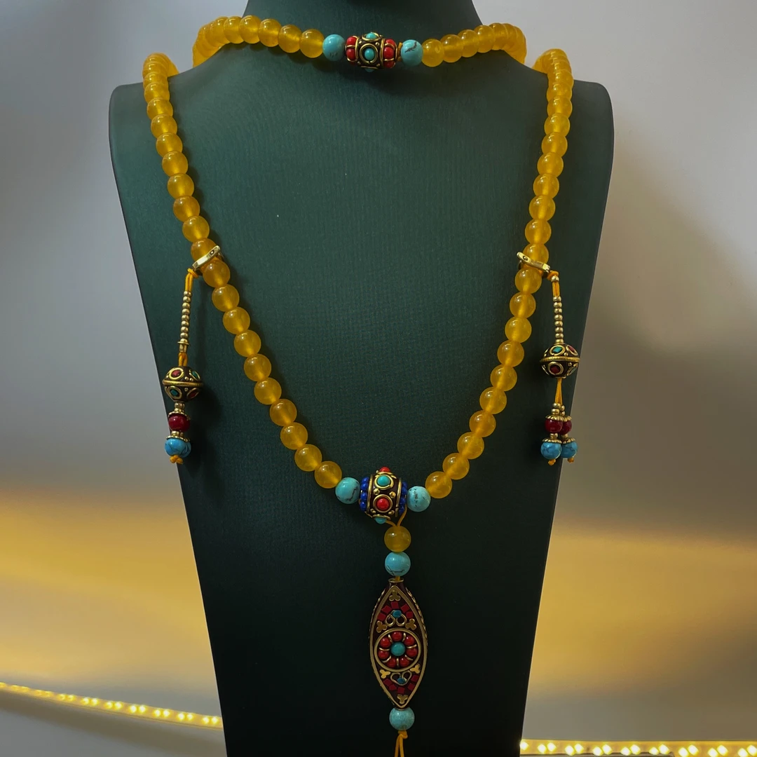 铜合金项链 S200黄色新中式中古风