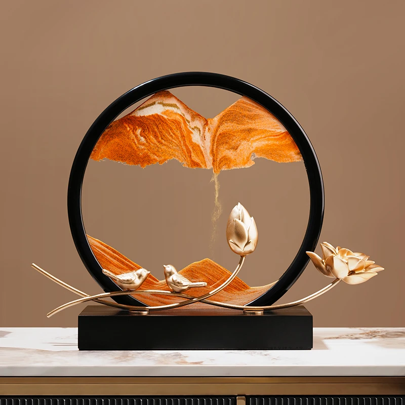 贝汉美流沙画创意沙漏摆件酒柜乔迁电视柜办公室桌面装饰品