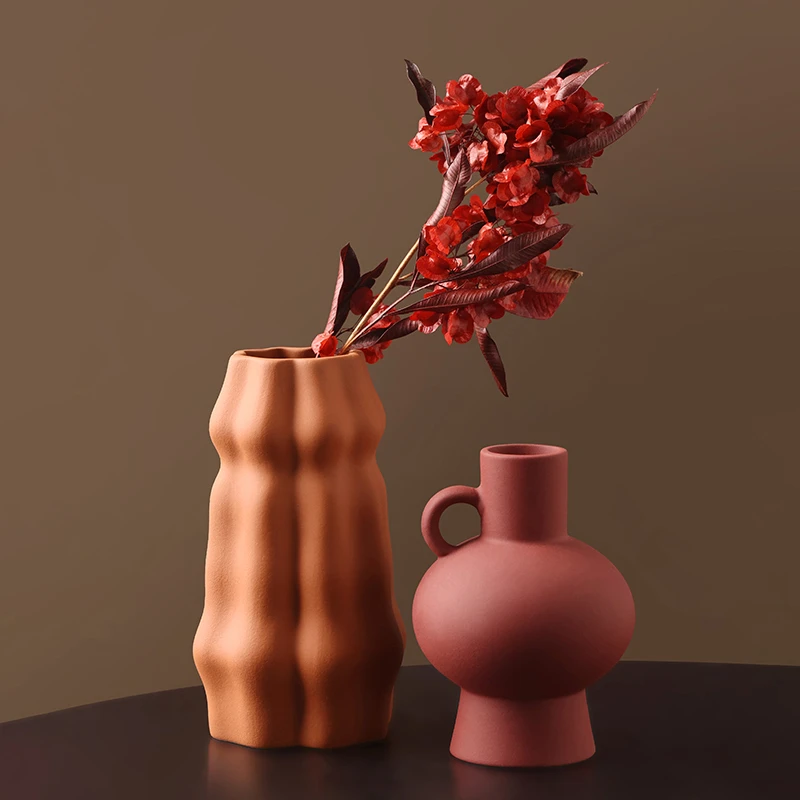 贝汉美美拉德电视柜花瓶摆件客厅玄关插花干花装饰陶瓷莫兰迪花器