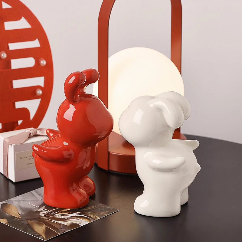 贝汉美创意情侣兔子摆件送女生送新人闺蜜结婚订婚家居装饰品礼物