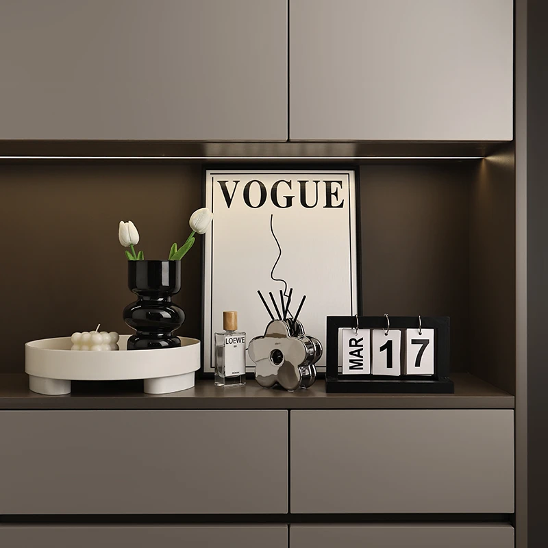 贝汉美轻奢入户玄关摆件家居饰品餐边柜客厅高档钥匙收纳托盘软装