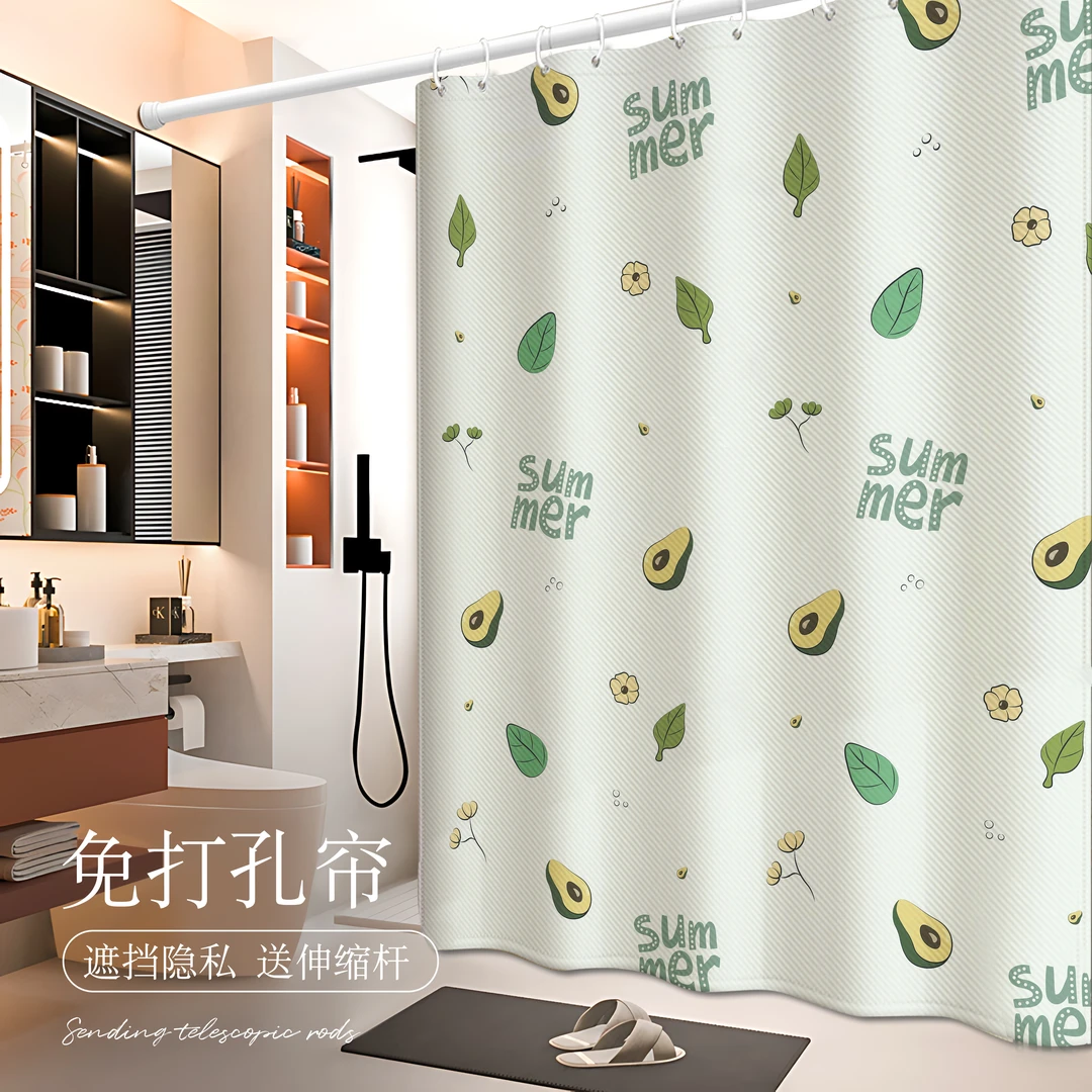 免打孔简易安装窗帘伸缩杆遮光防晒隔热卧室出租房挡光