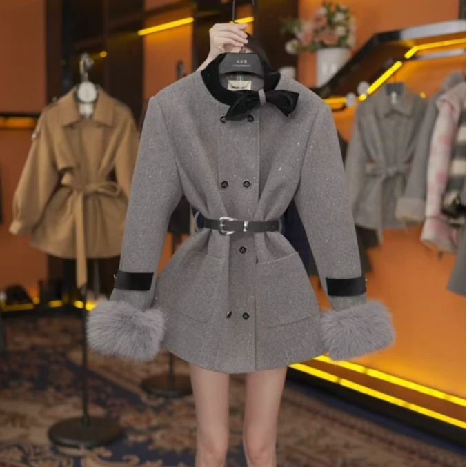 【茶茶】白鸭绒羽绒服秋冬季时尚轻奢气质收腰外套LOVES-A1341