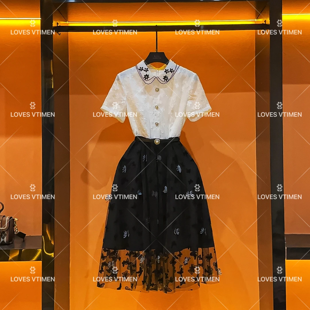 【大鬼专属】编码设计师气质国风显瘦拼接收腰连衣裙LOVES-A747