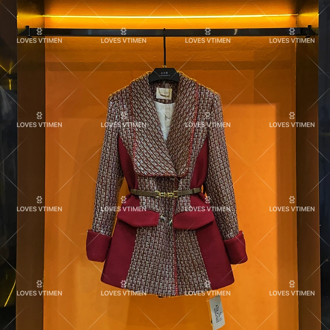 编号【37】秋冬新款白鸭绒 设计师款收腰针织斗篷外套LOVES-A484