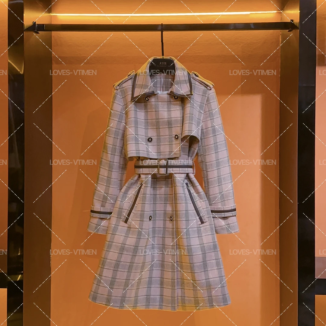 【茶茶】经典中长款设计师款气质重工羽绒服白鸭绒LOVES-A1241