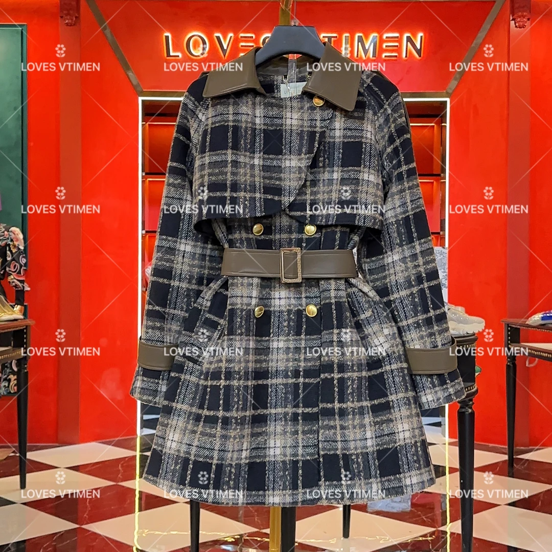 【vivian】设计师款法式时尚格子西装外套LOVES-A336