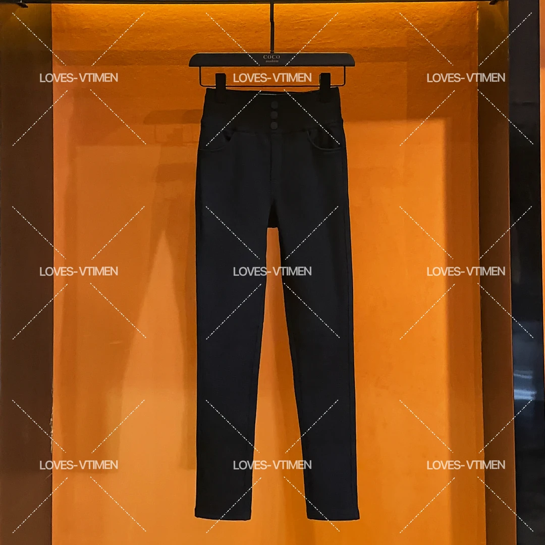 【vivian】高定系列高腰收腹塑性羊毛蚕丝热养裤625#