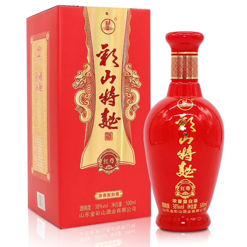 彩山特曲红尊【厂家直销】1瓶/经典浓香型/纯粮白酒38度500ml