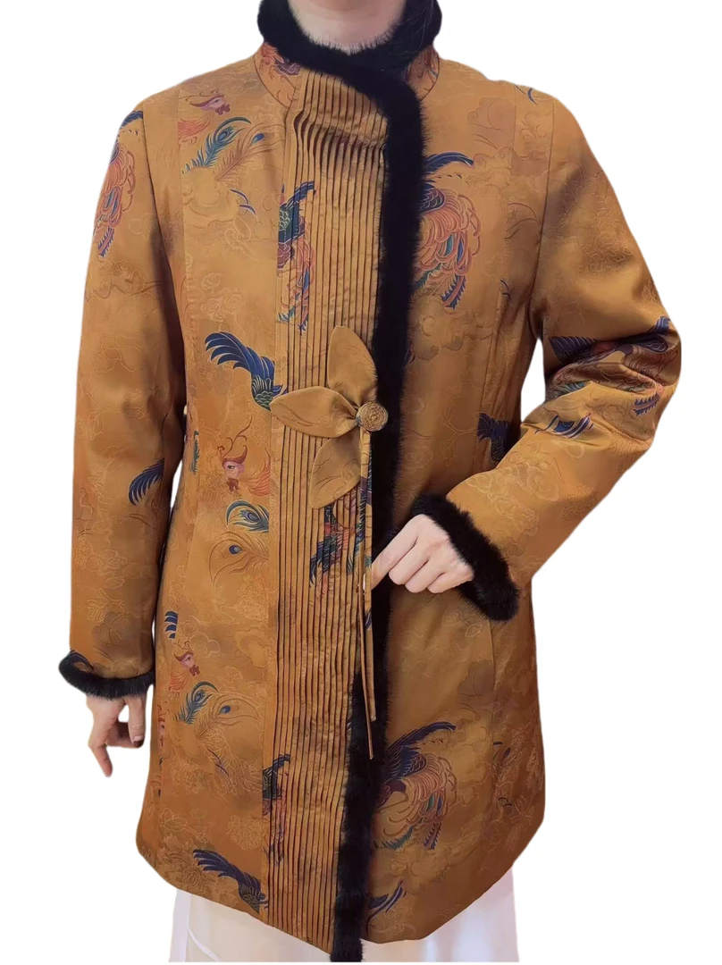 【奥兰多多&杨子家轻奢定制】缎面提花羽绒服2533