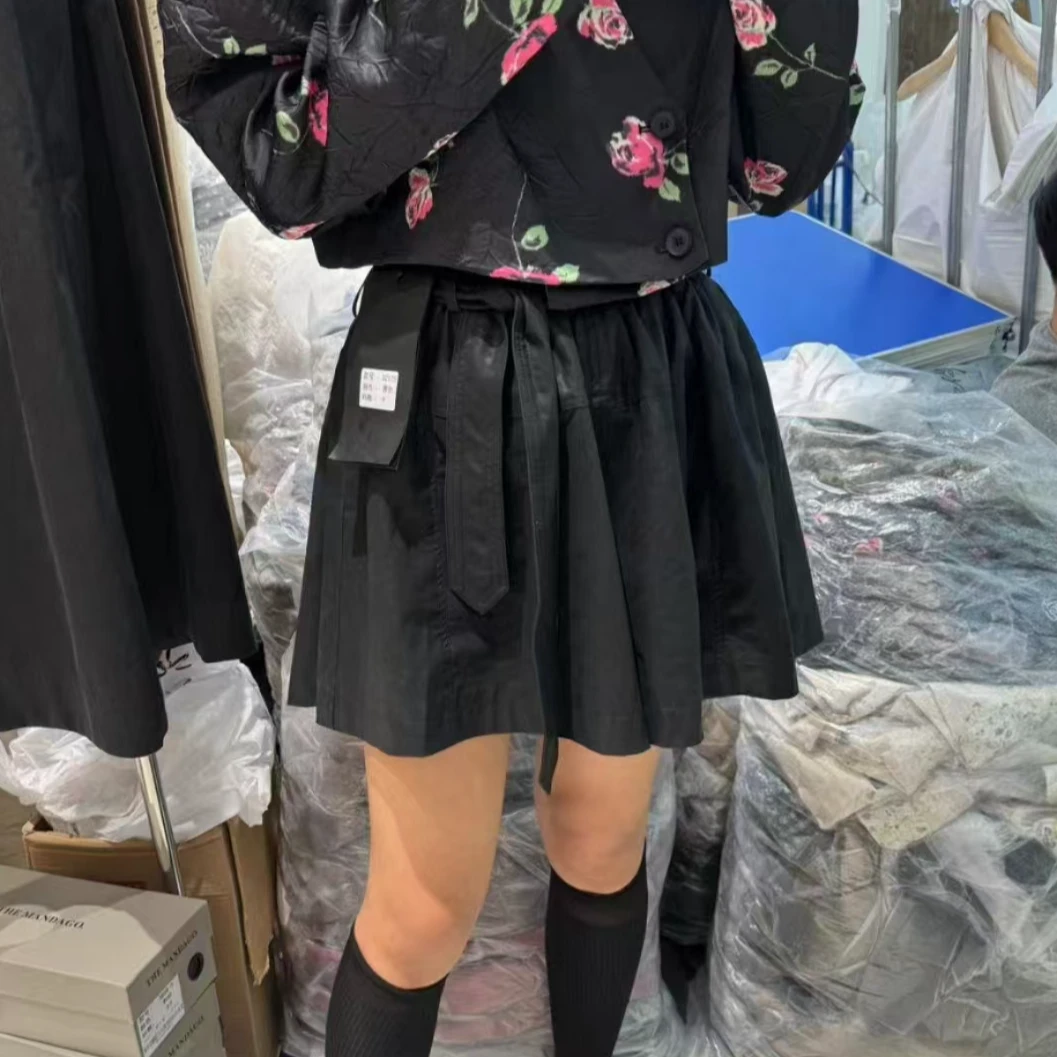 大嘴新款高级时尚百搭腰带短裤32175