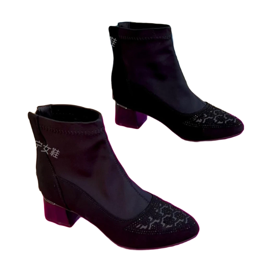 2023新款女士时尚弹力皮超舒服瘦瘦靴软底软面舒服百搭气质高温烫