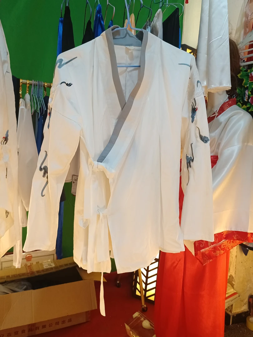 汉服精工考究国风飘怡闲云野鹤电脑绣花休闲白色汉元素系带斜襟