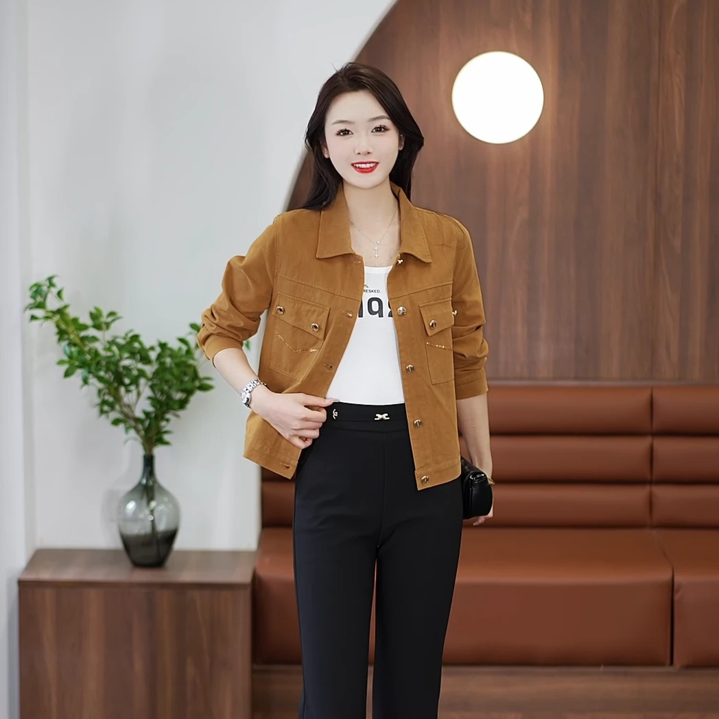高智淡人时尚休闲开衫女小个子百搭高气质新款韩版显瘦上衣女外套