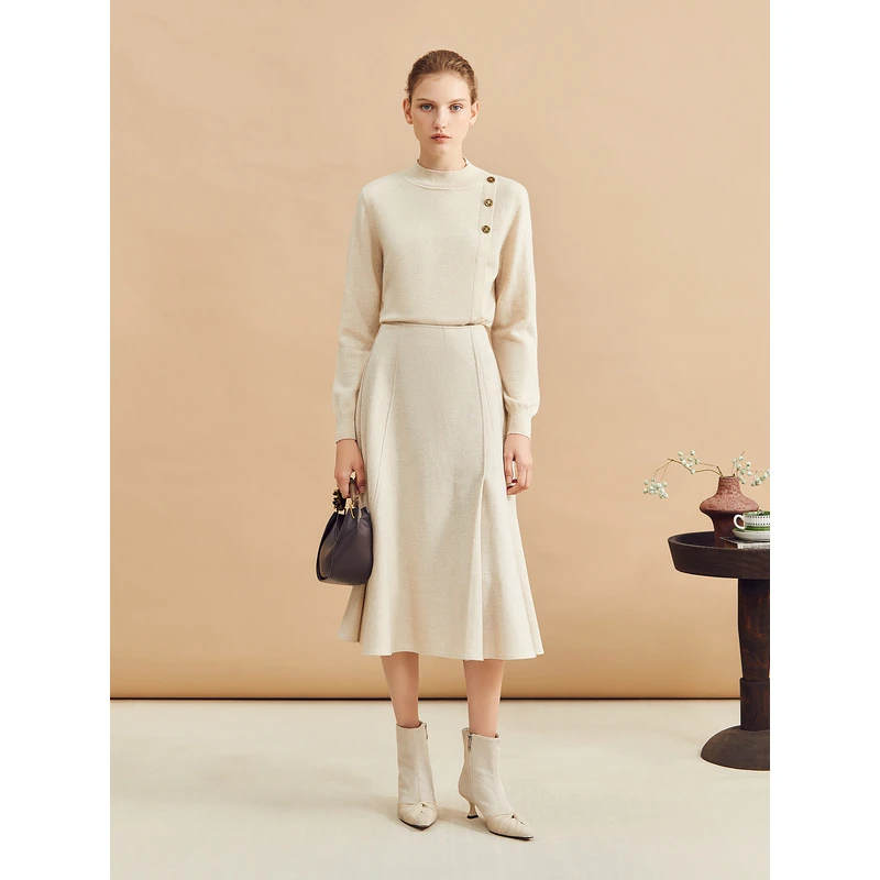 【刘涛同款】YINER音儿2024冬季新款A级山羊绒法式针织衫8C34506690