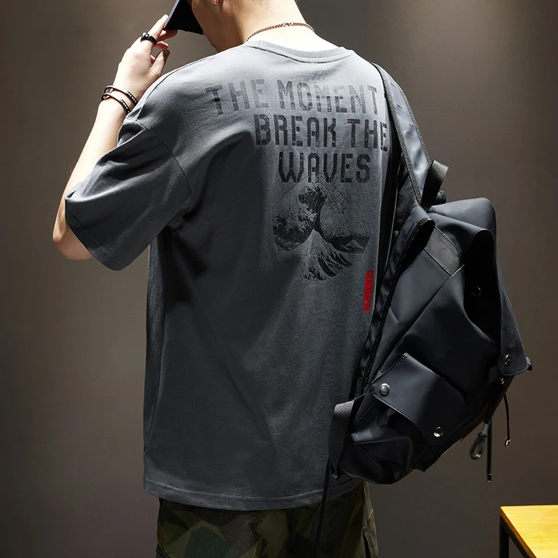 潮牌重磅短袖t恤男士2025夏季新款纯棉加大男装半袖大码体恤衫男